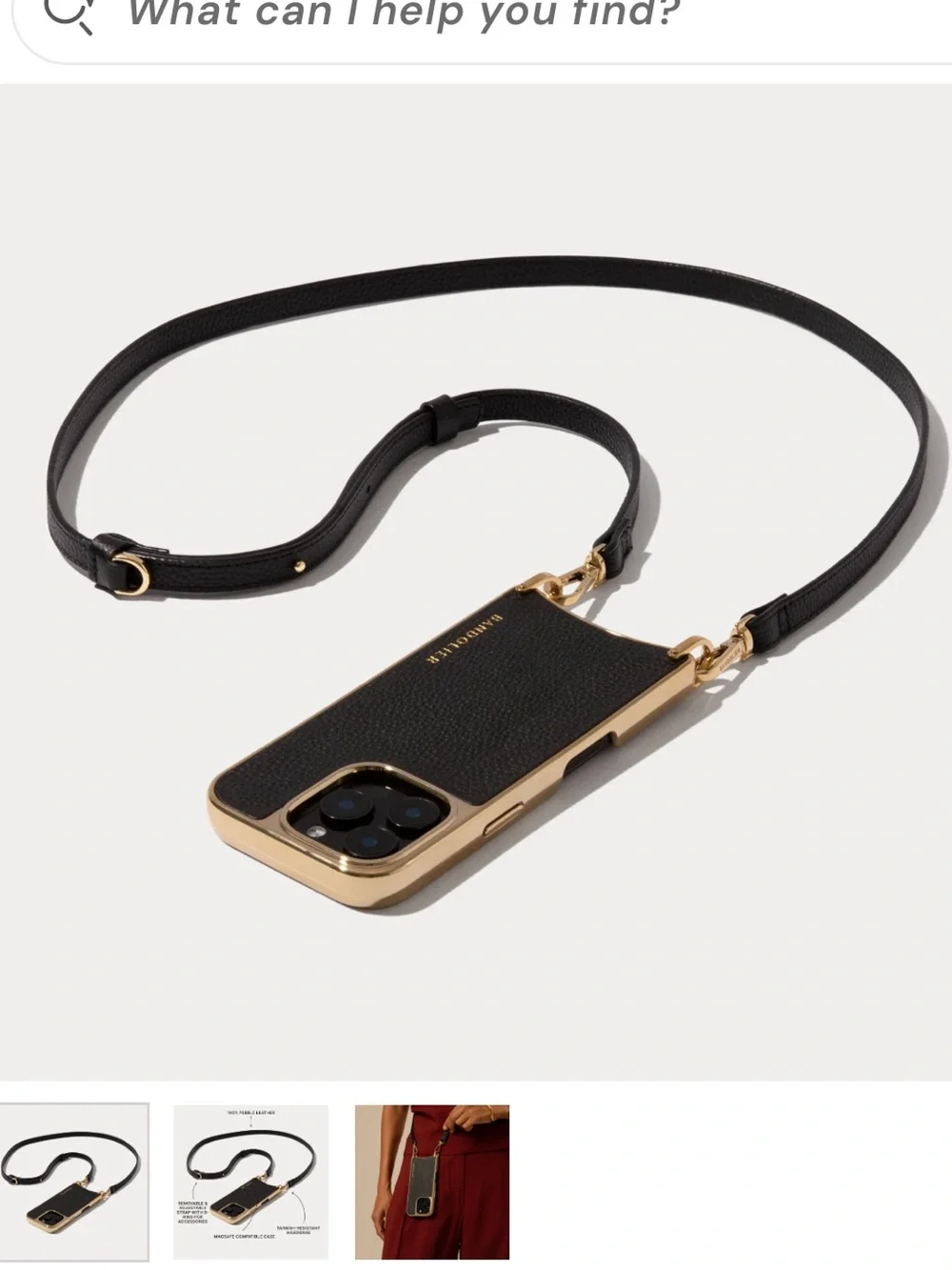 NWT Bandolier Rayna black and gold iPhone 16 pro max case